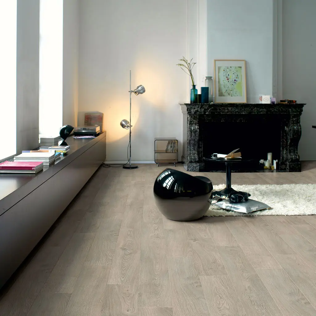 Quick-Step Classic Oude Lichtgrijze Eik laminaatvloer detail