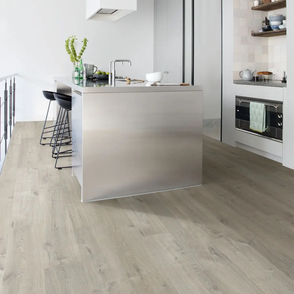 Quick-Step Impressive Zachte Grijze Eik laminaatvloer detail